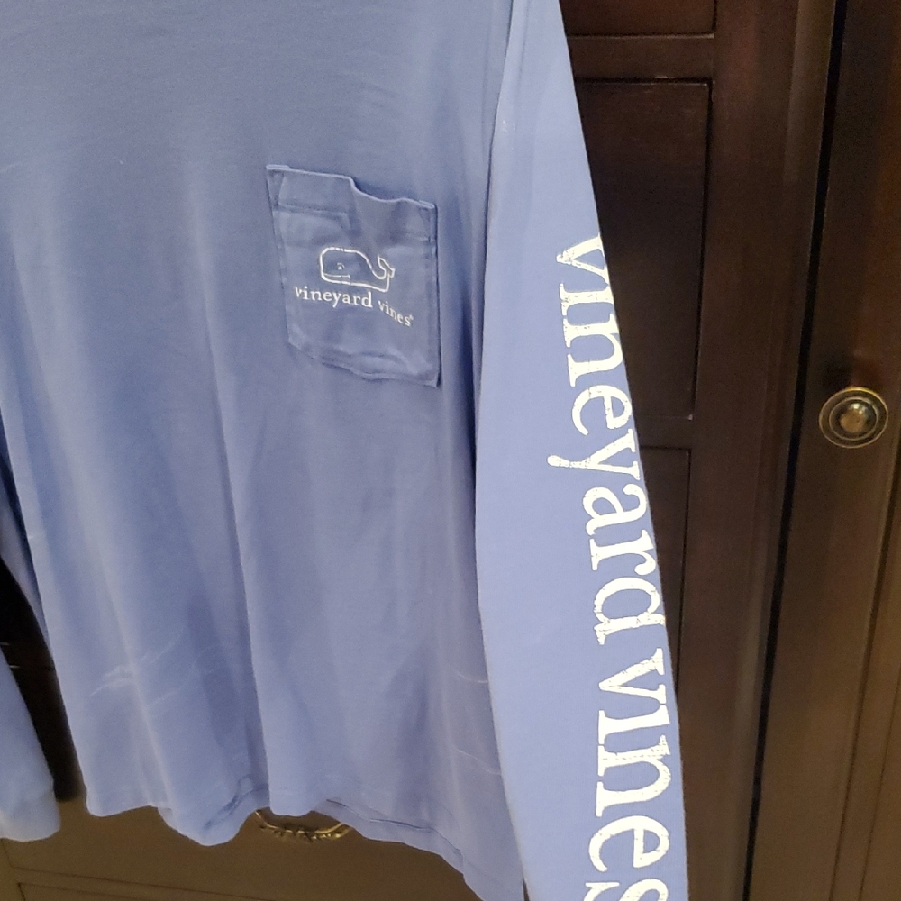 Vineyard Vines Long-Sleeve Pocket Tee in Periwinkle